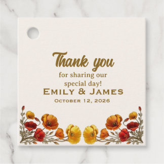 Etiquetas Para Lembrancinhas Elegante Favor de Casamento de Papoula da Califórn