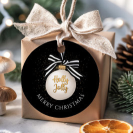 Etiquetas Para Lembrancinhas Elegante Feliz Natal Bauble Black