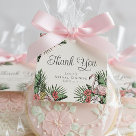 Etiquetas Para Lembrancinhas Elegante Flamingo e Chá de Hibiscus Obrigado