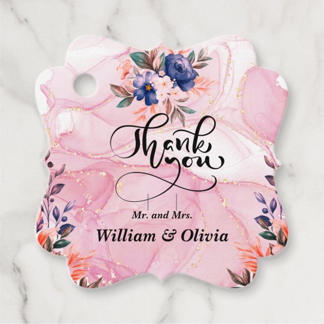 Etiquetas Para Lembrancinhas Elegante Floral  (Frente)