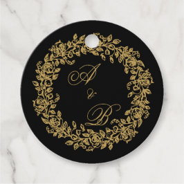 Etiquetas Para Lembrancinhas Elegante Floral Dourada Francês Vintage