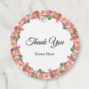 Etiquetas Para Lembrancinhas Elegante Floral Rosa Agradecimento