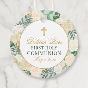 Etiquetas Para Lembrancinhas Elegante Floral Wreath First Communance Green Dour
