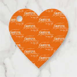 Etiquetas Para Lembrancinhas Elegante Grateful Ação de Graças Outono Laranja