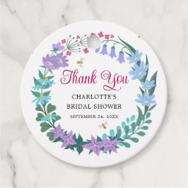 Etiquetas Para Lembrancinhas Elegante Grinalda de Flores Silvestres para Chá de