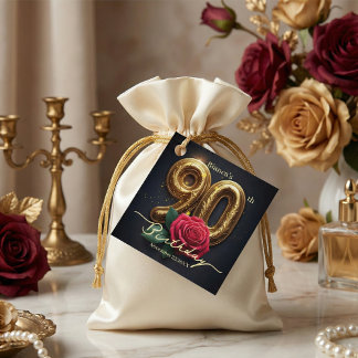 Etiquetas Para Lembrancinhas Elegante Luxo Preto Dourado Rosa Vermelha 90º Aniv