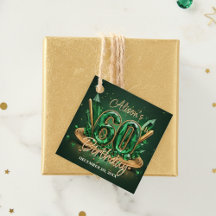 Elegante Luxo Verde Esmeralda Dourado 60º Aniversá
