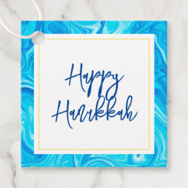 Etiquetas Para Lembrancinhas Elegante Marbelized Paint HAPPY HANUKKAH