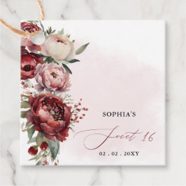 Etiquetas Para Lembrancinhas Elegante Moderno Brilhante Blush Floral Sweet 16
