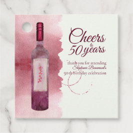 Etiquetas Para Lembrancinhas Elegante Moderno Cheers Red Wine 50ª Festa de aniv