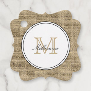 Etiquetas Para Lembrancinhas Elegante Monograma Nome Estilo Country Chic em Lon