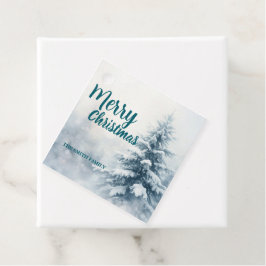 Etiquetas Para Lembrancinhas Elegante Natal Xmas inverno floresta de pinheiros 