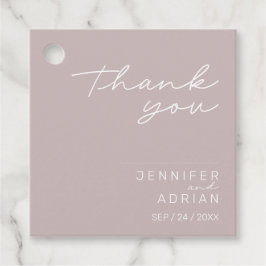 Etiquetas Para Lembrancinhas Elegante Prata RosaM Mínimo Obrigado Casamento