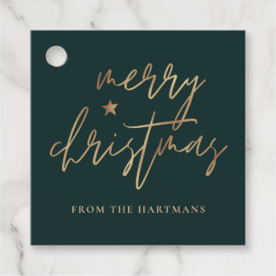 Etiquetas Para Lembrancinhas Elegante Roteiro Feliz Natal Dourado Teal Escuro d