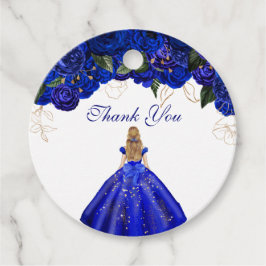 Etiquetas Para Lembrancinhas Elegante Royal Rosas Floral Quince Obrigado