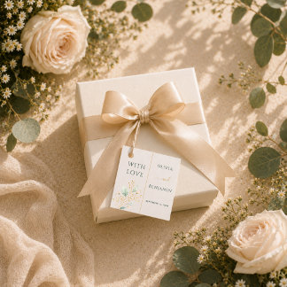 Etiquetas Para Lembrancinhas Elegante Sage Verde Dourado Botânico Com Amor