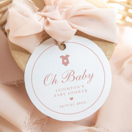 Etiquetas Para Lembrancinhas Elegante Script Rosa Meninas Oh Baby Shower
