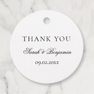 Etiquetas Para Lembrancinhas Elegante Simples Casamento Preto e Branco Obrigado