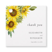 Elegante Sunflower Wedsing Watercolor Obrigado