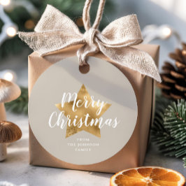 Etiquetas Para Lembrancinhas Elegante Taupe Dourado Star Natal