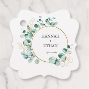 Etiquetas Para Lembrancinhas Elegante Verde Folhagem Eucalipto Personalizado  