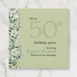 Etiquetas Para Lembrancinhas Elegante Wildflower Pink Surpresa 50º Aniversário