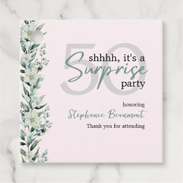 Etiquetas Para Lembrancinhas Elegante Wildflower Pink Surpresa 50º Aniversário