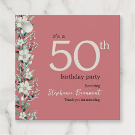 Etiquetas Para Lembrancinhas Elegante Wildflower Pink Surpresa 50º Aniversário