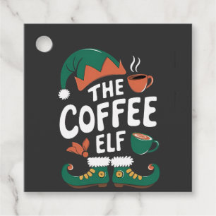 Etiquetas Para Lembrancinhas Elfo do Café Natal Divertido Cafeína Amantes do Na