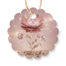 Elite Neon Mandala Floral Scalloped Gift Tags