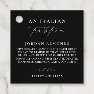 Etiquetas Para Lembrancinhas Ellesmere Black Italiane Tradition Sugared Almones