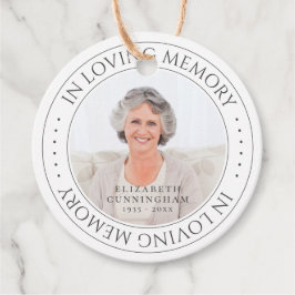 Etiquetas Para Lembrancinhas Em Loving Memory Memorial Foto Elegante Simples