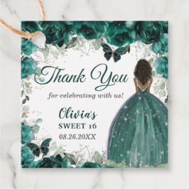 Etiquetas Para Lembrancinhas Emerald Green Floral Butterflies Brown Princess