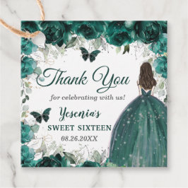 Etiquetas Para Lembrancinhas Emerald Green Floral Butterflies Princess Birthday