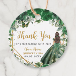 Etiquetas Para Lembrancinhas Emerald Green Floral Princess Dourada Quinceañera