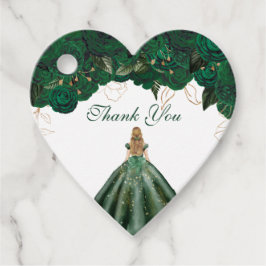 Etiquetas Para Lembrancinhas Emerald Green Rosa Floral Obrigado Aniversário