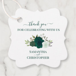 Etiquetas Para Lembrancinhas Emerald Green - Rosas Elegante - Obrigado