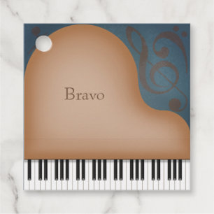 Etiquetas Para Lembrancinhas "Encore" Brown Grand Piano Elegante Personalizado