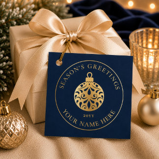 Etiquetas Para Lembrancinhas Enfeite Dourado Elegante Presente de Férias Azul N