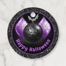 Enfeites de Halloween com Purpurina Preta e Roxa