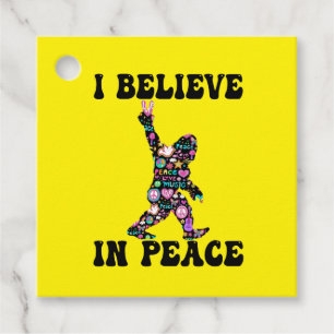 Etiquetas Para Lembrancinhas Engraçado Pé Grande Eu Acredito Em Paz