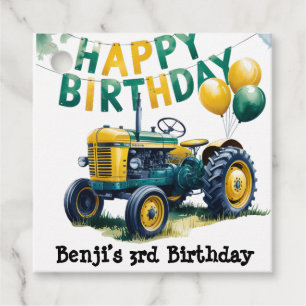 Etiquetas Para Lembrancinhas Entre em Gear Trator aniversário de 3 anos Bash
