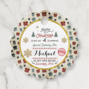 Etiquetas Para Lembrancinhas Entrega Especial Personalizada do Papai Noel do Po