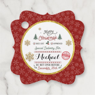 Etiquetas Para Lembrancinhas Entrega Especial Personalizada do Papai Noel do Po