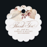 Etiquetas Para Lembrancinhas Erva-das-Pampas Floral Boho Exótico Obrigado<br><div class="desc">Erva-das-pampas e flores pastéis suaves exóticas</div>