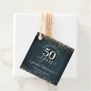 Etiquetas Para Lembrancinhas Escrita Elegante Dourada de 50º aniversário