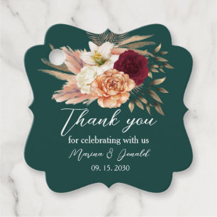 Etiquetas Para Lembrancinhas Esmeralda Gratidão Floral Bordô
