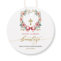 Espanhol De Bautizo Gracias Dourado e Rosa