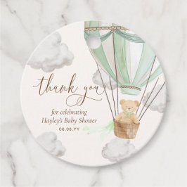 Etiquetas Para Lembrancinhas Esperem Teddy Bear Mint Obrigado Chá de fraldas