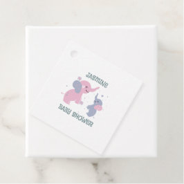 Etiquetas Para Lembrancinhas Espetáculo de elefantes de banda desenhada em azul